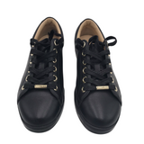 JIMMY CHOO CASH LEATHER SNEAKERS LUXE SHOES BLACK 37.5