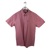 BARBOUR SHORT SLEEVE MEN SHIRT RED WHITE MEDIUM