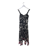 MAEVE FLORAL HANDKERCHIEF HEM MIDI SLEEVELESS DRESS BLACKW HITE 4