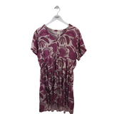 NOONDAY COLLECTION FLORAL SHORT SLEEVE DRESS BLUSH FUCHSIA 1