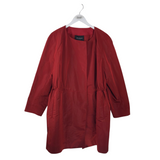 LAFAYETTE 148 CINCHED OPEN WINDBREAKER DESIGNER JACKET RUST XLARGE