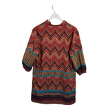 THML PRINT 3/4 SLEEVE TOP RED MULTI LARGE