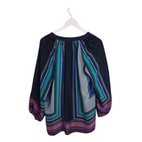 JADE BY MELODY TAM PRINT LONG SLEEVE TOP NAVY MULTI XLARGE