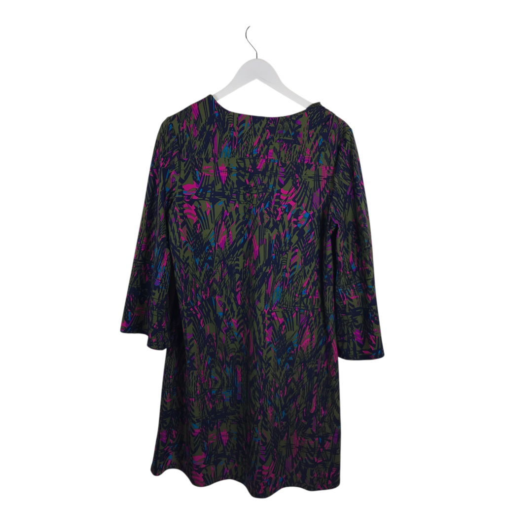 JUDE CONNALLY PRINT 3/4 SLEEVE DRESS OLIVE MULTI XLARGE