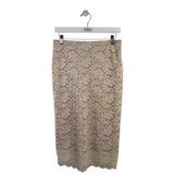 SKIES ARE BLUE LACE PENCIL SKIRT BEIGE NUDE SMALL
