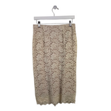 SKIES ARE BLUE LACE PENCIL SKIRT BEIGE NUDE SMALL