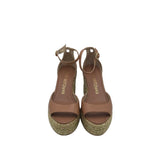 STUART WEITZMAN ESPADRILLE PLATFORM WEDGE SANDAL DESIGNER SHOES TAN 7B