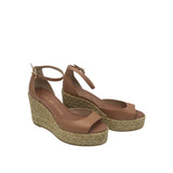 STUART WEITZMAN ESPADRILLE PLATFORM WEDGE SANDAL DESIGNER SHOES TAN 7B
