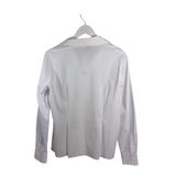 LAFAYETTE 148 PLEATED LONG SLEEVE DESIGNER BLOUSE WHITE 12