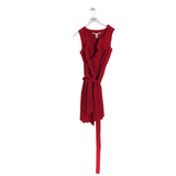 DIANE VON FURSTENBERG RUFFLE TRIM WRAP SLEEVELESS DESIGNER DRESS RED 6