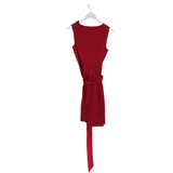 DIANE VON FURSTENBERG RUFFLE TRIM WRAP SLEEVELESS DESIGNER DRESS RED 6