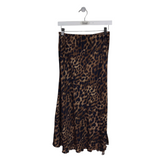 MILIO-MILANO 2PC TOP/SKIRT ANIMAL PRINT DESIGNER OUTFIT BROWN NAVY LARGE