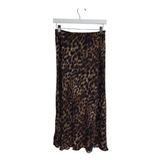 MILIO-MILANO 2PC TOP/SKIRT ANIMAL PRINT DESIGNER OUTFIT BROWN NAVY LARGE