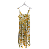 JASON WU MIDI FLORAL SLEEVELESS DESIGNER DRESS WHITE YELLOW 8