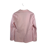 J MCLAUGHLIN 2PC JACKET/PANT GINGHAM DESIGNER OUTFIT PINK WHITE 6