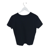 CYRUS RET$129 KNIT SHORT SLEEVE TOP BLACK LARGE