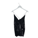 ZARA SEQUIN CAMI TOP BLACK MEDIUM