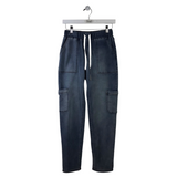 DRAWSTRING SLIM JEANS BLUE XSMALL