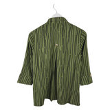 ALI MILES STRIPE 3/4 SLEEVE BLOUSE OLIVE BLACK PS