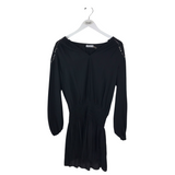 RAMY BROOK STUDDED LONG SLEEVE DESIGNER DRESS BLACK MEDIUM