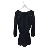 RAMY BROOK STUDDED LONG SLEEVE DESIGNER DRESS BLACK MEDIUM