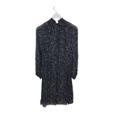 VELVET BY GRAHAM & SPENCER FLORAL LONG SLEEVE DRESS BLACK WHITE XSMALL