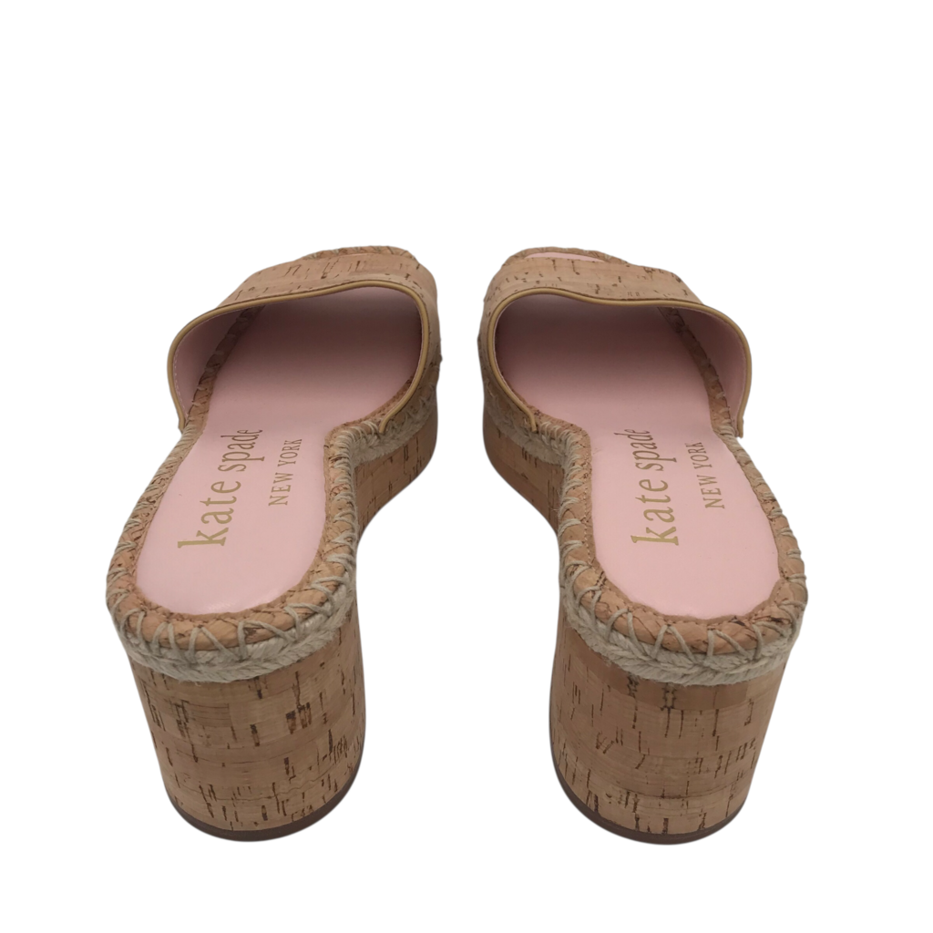 KATE SPADE PLATFORM SANDAL CORK DESIGNER SHOES TAN 8B