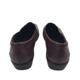 SAS RET$199 LEATHER WEDGE LOAFER SHOES MAROON BLACK 10.5W