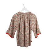 VOY FLORAL 3/4 SLEEVE TOP CREAM ORANGE LARGE
