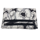 BRIGHTON FLORAL LARGE BIFOLD WALLET WHITE BLACK