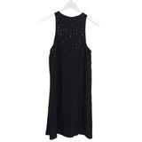TRINA TURK SILK RHINESTONE SLEEVELESS MINI DESIGNER DRESS BLACK SMALL