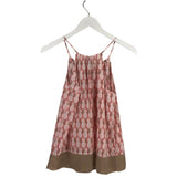 TOMMY BAHAMA PINEAPPLE PRINT SLEEVELESS TOP PINK BEIGE SMALL