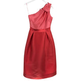 TERI JON RET$680 BOW ONE SHOULDER DESIGNER DRESS CORAL PINK 4