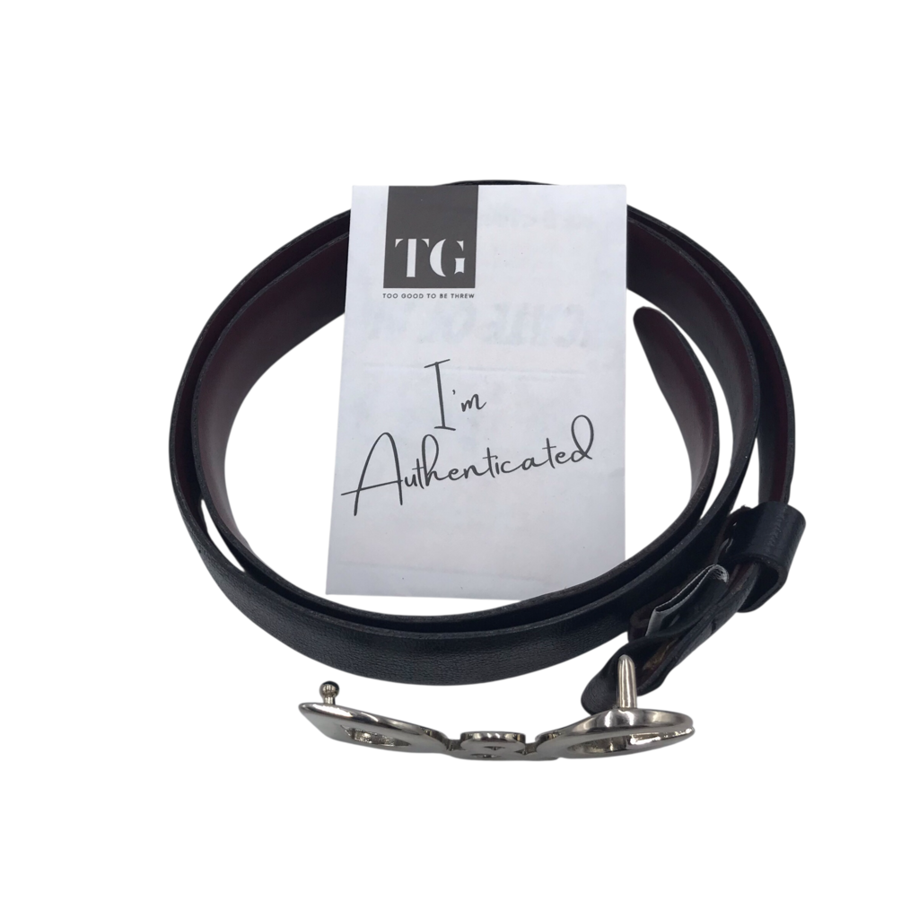 DOLCE & GABBANA LEATHER DG LOGO BUCKLE LUXE MEN BELT BLACK 90/36