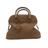 TORY BURCH LARGE LEATHER SATCHEL HANDBAG BROWN
