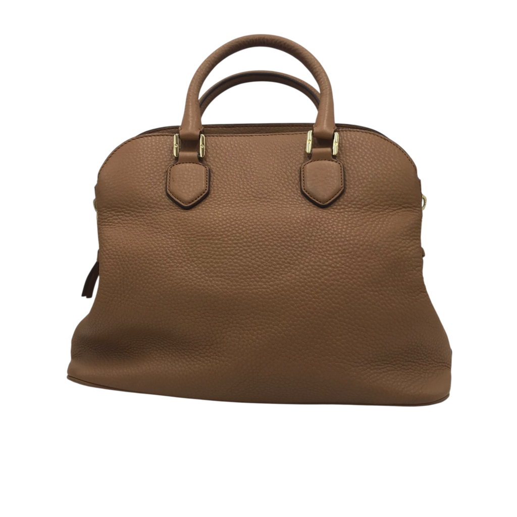 TORY BURCH LARGE LEATHER SATCHEL HANDBAG BROWN