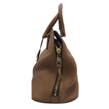 TORY BURCH LARGE LEATHER SATCHEL HANDBAG BROWN