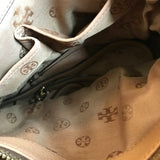 TORY BURCH LARGE LEATHER SATCHEL HANDBAG BROWN