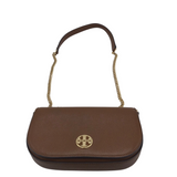 TORY BURCH RET$398 LEATHER CHAIN CROSSBODY HANDBAG BROWN