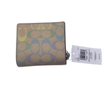 COACH NWT$178 LEATHER MONOGRAM ZIP BIFOLD WALLET SAND MULTI
