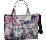 MARC JACOBS RET$258 "THE PARIS BAG" TOTE HANDBAG PINK BLACK