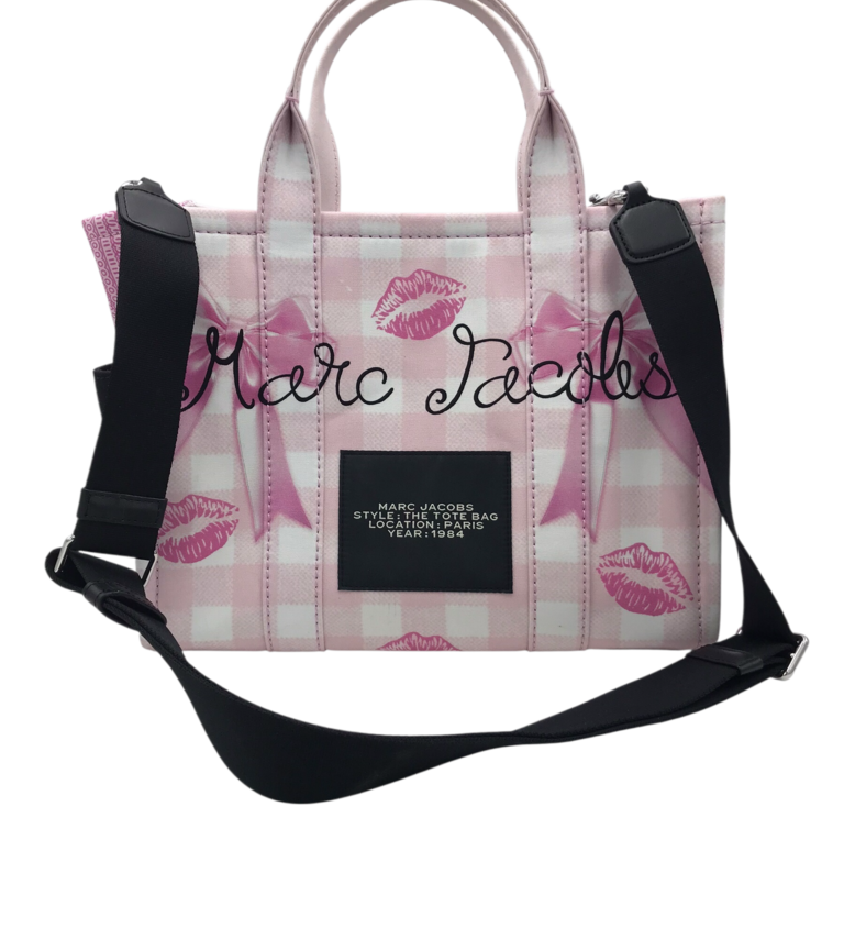 MARC JACOBS RET$258 "THE PARIS BAG" TOTE HANDBAG PINK BLACK