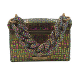 KURT GEIGER RET$178 "THE MINI KENSINGTON" JEWELED CHAIN STRAP HANDBAG IRIDESCENT MULTI