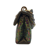 KURT GEIGER RET$178 "THE MINI KENSINGTON" JEWELED CHAIN STRAP HANDBAG IRIDESCENT MULTI