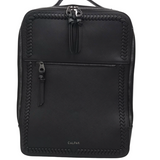 CALPAK LEATHER DOUBLE ZIPPER BACKPACK BLACK