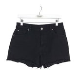 7 FOR ALL MANKIND RET$168 DENIM MINI DESIGNER SHORTS BLACK 28