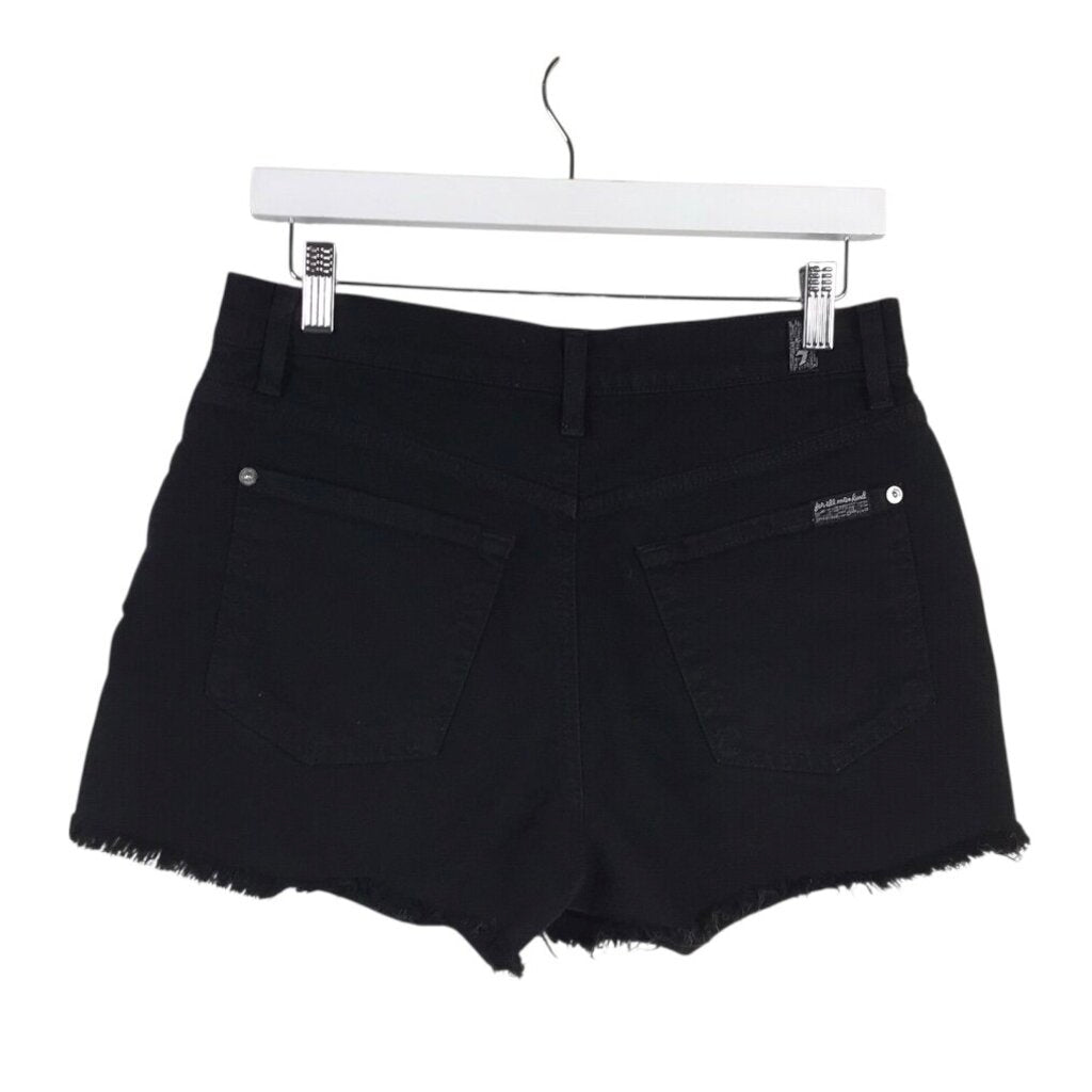 7 FOR ALL MANKIND RET$168 DENIM MINI DESIGNER SHORTS BLACK 28