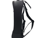CALPAK LEATHER DOUBLE ZIPPER BACKPACK BLACK
