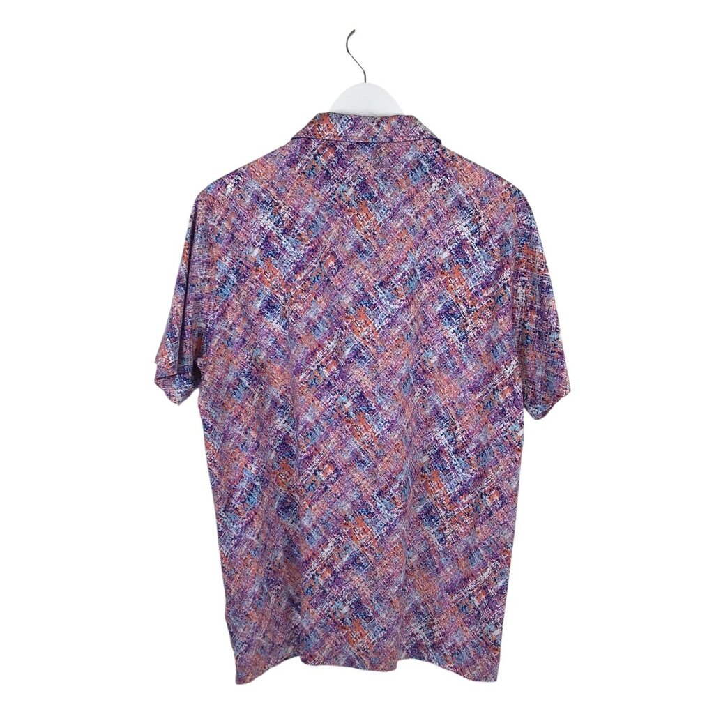 BUGATCHI RET$149 POLO SHORT SLEEVE MEN SHIRT PURPLE BLUE LARGE