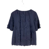 CHICO'S APPLIQUES SHORT SLEEVE TOP NAVT 2